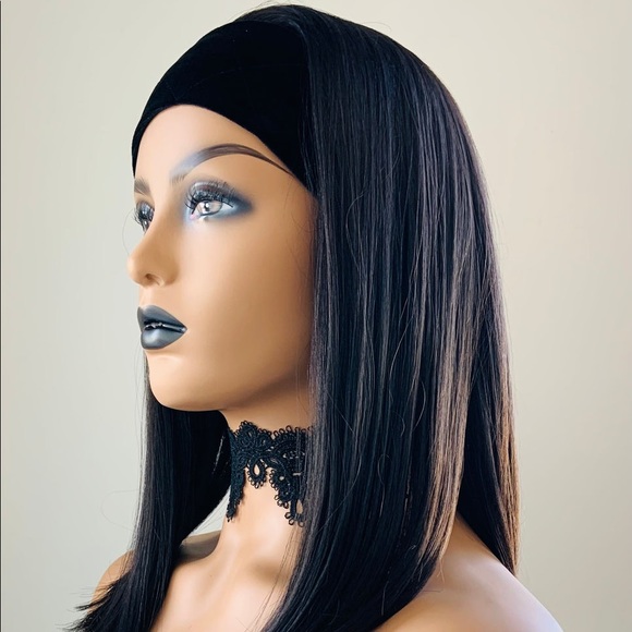 Dress Up or Down 16” Dark Brown Premium Fiber Headband Wig - Picture 5 of 6